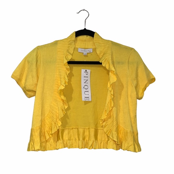 pinquet Tops - Pinque yellow cropped cardigan in size Small